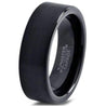 Abby Black Brushed flat Band Tungsten Wedding Ring - 7mm