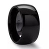 ACTEON Black Domed Polish Finished Ceramic Wedding Band - 4mm - 12mm