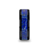 Akhila Ceramic Black Wedding Ring Blue Lapis Inlay Beveled Polished Finish - 8mm