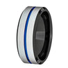 ARLO Men’s Tungsten Wedding Ring w/ Blue Groove and Black Inside - 8 mm