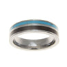 Audrey Tungsten Wedding Band Turquoise Hawaiian Koa Wood Comfort Fit Ring - 6mm