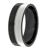 Avery Men’s Black And Silver Tungsten Wedding Band High Polish - 8mm