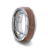 Beveled Titanium Ring Made From Genuine Whiskey Barrels Used By Jack Daniel’s Distillery - 8mm
