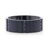 BOULDER Black Titanium Ring with 6 Sets of Quadruple Sapphires In Horizontal Channels - 8mm