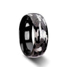 Carter Black and Grey Domed Camo Tungsten Wedding Band For Men - 8 mm