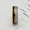 Fitchburg Meteorite Tungsten Ring for Men Yellow Gold Plated Edges & Inside- 8mm