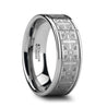KARLO Pipe Cut Men’s Tungsten Carbide Ring Laser Engraved Celtic Crosses - 8mm