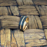 KHAN Men’s Two-Tone Black Tungsten Ring with Rose Gold Groove and Inside - 8MM