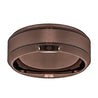 Marcus Men’s Brown Tungsten Wedding Band With Beveled Edges - 8 mm