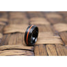 Men’s Black Tungsten Carbide Wedding Band with Luscious Orange Groove 8mm