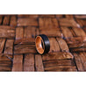 Men’s Brushed Black Tungsten Ring With Whiskey Barrel Wood Sleeve 8mm