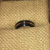 POLLO Beveled Black Tungsten Ring w/ Rose Gold Grooved Center 6mm & 8mm