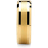 Revere 14k Gold Plated Beveled Tungsten Carbide Ring Brushed Center - 8mm