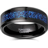 Rumford Mens Tungsten Wedding Band Blue Sandstone Meteorite Ring - 8mm