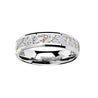 Tungsten Wedding Ring White Dinosaur Bone Inlay Beveled Polished Finish - 4mm & 8mm