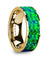 14K Yellow Gold with Sapphire Blue and Emerald Green Opal Inlay Flat Polished - 8mm