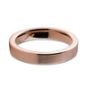18K Rose Gold Tungsten Wedding Band Pipe Cut Flat Brushed and Polished - 4mm