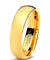 18K Yellow Gold IP Tungsten Wedding Band For Women Domed Polished Comfort Fit - 5mm