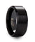 ABBEY Classic Black Tungsten Ring w/ Polished Edges and Brushed Center 4mm-10mm