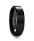 ABBEY Classic Black Tungsten Ring w/ Polished Edges and Brushed Center 4mm-10mm