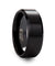 ABBEY Classic Black Tungsten Ring w/ Polished Edges and Brushed Center 4mm-10mm