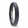 ABRA Domed Sandblasted Crystalline Finish Black Tungsten Ring For Her - 4mm