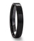 ACIS Flat Polish Finished Black Ceramic Wedding Ring For Him and Her - 4mm - 12mm
