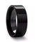 ACIS Flat Polish Finished Black Ceramic Wedding Ring For Him and Her - 4mm - 12mm