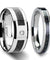 Acrapolis Black Tungsten Carbide Wedding Band Set Carbon Fiber Inlaid- 4mm-10mm