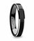 ADA Highly Polished Black Women’s Tungsten Ring with White Bevels 4mm