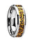 Adrienne Tungsten Wedding Ring Cheetah Print Animal Design Inlay Beveled 6mm & 8mm