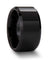 AEGIS Beveled Black Polished Finish Ceramic Wedding Band - 4mm - 12mm