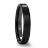 AEGIS Beveled Black Polished Finish Ceramic Wedding Band - 4mm - 12mm
