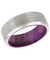 Alpine Purple Wood Sleeve Inlaid beveled Brushed Tungsten Carbide Ring - 8mm