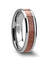 Amber Rosewood Inlaid Tungsten Wedding Ring Polished Finish - 4mm-12mm