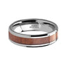 Amber Rosewood Inlaid Tungsten Wedding Ring Polished Finish - 4mm-12mm