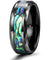 Amherst Abalone Shell Tungsten Carbide Wedding Band with Beveled Edges - 8mm