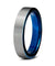 ANELIA Womens Tungsten Wedding Ring Brushed with Comfort Fit Blue Inside - 4mm