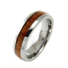 APUS Tungsten Band Genuine Inlay Hawaiian Koa Wood Comfort Fit Ring - 6mm