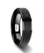 ARIUS Black Tungsten Wedding Band with Raised Hammer Finish Step Edges 6mm - 8mm
