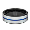 ARLO Men’s Tungsten Wedding Ring w/ Blue Groove and Black Inside - 8 mm