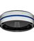 ARLO Men’s Tungsten Wedding Ring w/ Blue Groove and Black Inside - 8 mm