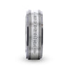 ASPEN Silver Inlaid Titanium Wedding Band 9 Channel Set White Diamonds - 8mm