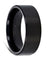 ASWAN Brushed Pipe Cut Black Titanium Wedding Band - 8mm