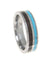 Audrey Tungsten Wedding Band Turquoise Hawaiian Koa Wood Comfort Fit Ring - 6mm