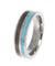 Audrey Tungsten Wedding Band Turquoise Hawaiian Koa Wood Comfort Fit Ring - 6mm