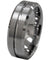 Austen Men’s Tungsten Wedding Band With Grooved Center and Beveled Edges 8mm