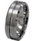 Austen Men’s Tungsten Wedding Band With Grooved Center and Beveled Edges 8mm
