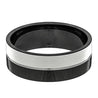 Avery Men’s Black And Silver Tungsten Wedding Band High Polish - 8mm