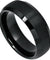 BADU Domed Black Tungsten Ring With Brushed Center & Beveled Edges - 6mm 8mm